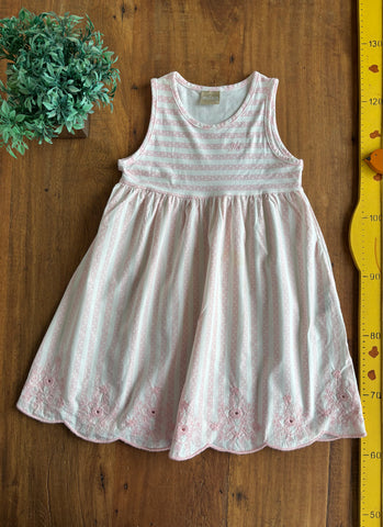 Vestido Infantil Milon Rosa Bordado TAM 8 Anos