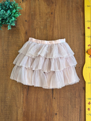 Saia Camadas Tule Rosa TAM 4-5 Anos