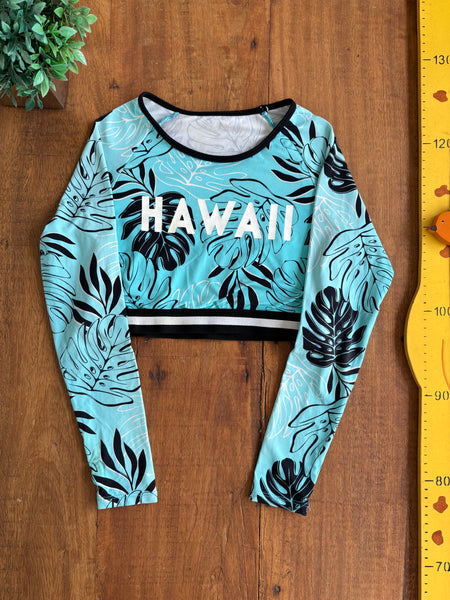 Blusa Cropped Praia TAM 10-11 Anos