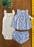 Conjunto Carter's Floral Azul Novo TAM 24 Meses