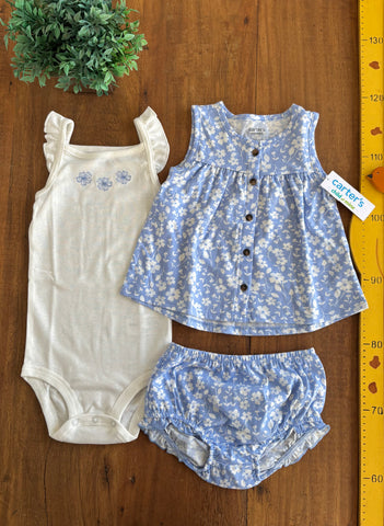 Conjunto Carter's Floral Azul Novo TAM 24 Meses