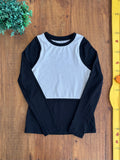 Camisa Nike Girls Pro Dri Fit Training LS Top Preta Cinza TAM 8 a 10 Anos (P)