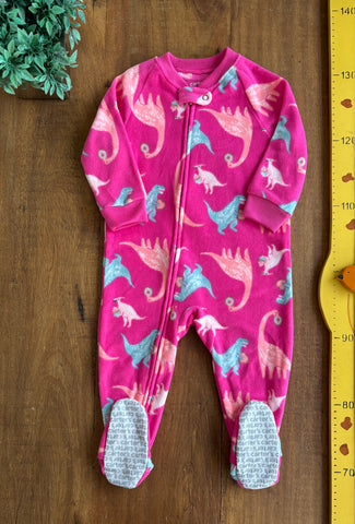 Macacão Fleece Carter’s Novo Infantil Rosa TAM 12 Meses
