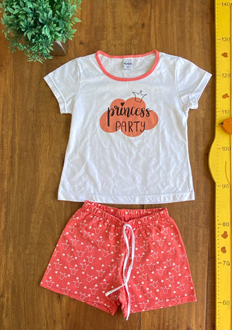 Conjunto Click Princess Camiseta e Shorts TAM 6 Anos