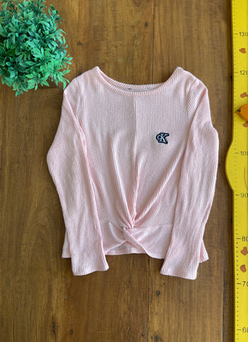 Blusa Calvin Klein Peluciada Rosa TAM 8 Anos