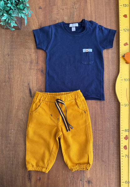 Conjunto Touchébebê Camiseta e Calça TAM 6 a 9 Meses