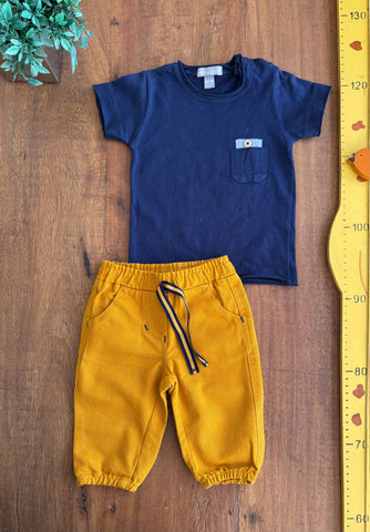 Conjunto Touchébebê Camiseta e Calça TAM 6 a 9 Meses