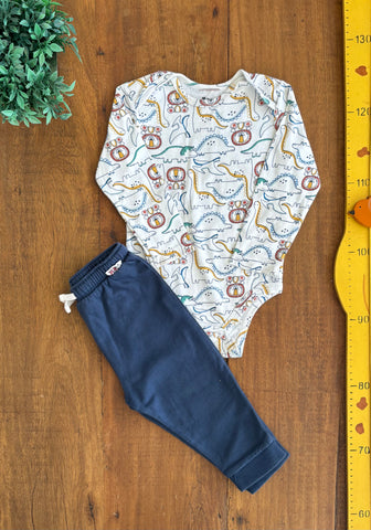 Conjunto Body e Calça Dinossauro Teddy Boom TAM 12 a 18 Meses