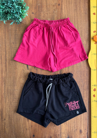 Kit 2 Shorts Malha Sweet Child TAM 10 -12 Anos