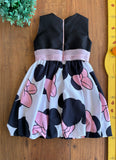 Vestido Minnie Festa Acetinado Rosa e Preto TAM 5 Anos