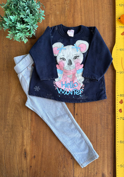 Conjunto Infantil Moletom e Legging Kelly e Kety TAM 2/3 Anos