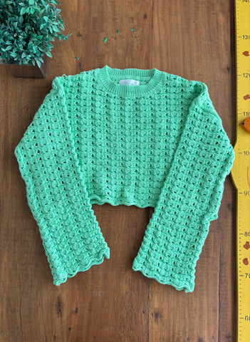 Blusa Zara Infantil Crochê Cropped TAM 11-12 Anos