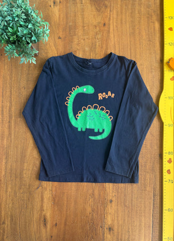 Camiseta Dinossauro Azul TAM 6 Anos