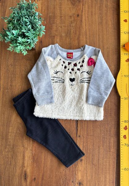 Conjunto Infantil Kyly Moletom e Calça TAM 1 Ano