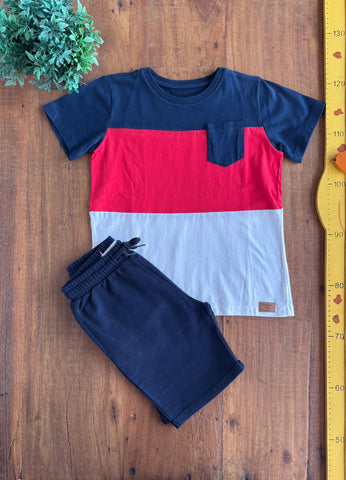 Conjunto Infantil Palomino Camiseta e Shorts Moletom TAM 8 Anos