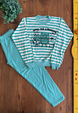Pijama Infantil Inverno Carolina Confecções TAM 8 Anos