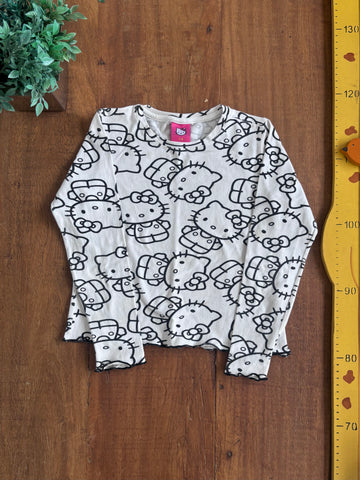 Blusa Infantil Hello Kitty Manga Longa TAM 7/8 Anos
