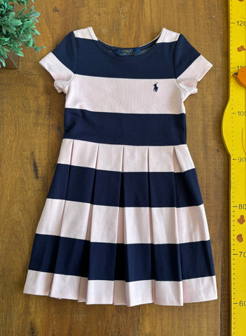 Vestido Infantil Ralph Lauren Listras Saia Plissada TAM 4 Anos