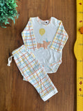 Pijama Bebe Algodao Pima Basics Vichy Tricolor Cookie TAM 3 a 6 Meses
