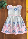 Vestido Infantil Momi Unicórnios TAM 6 Anos