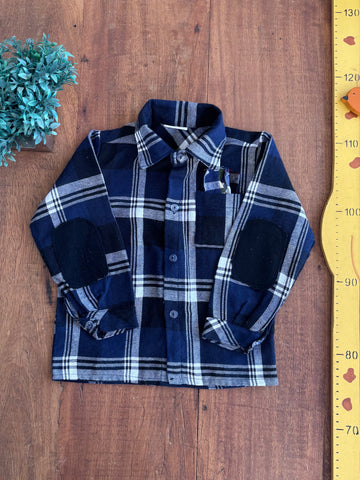 Camisa Xadrez Azul Flanelada TAM 2 Anos