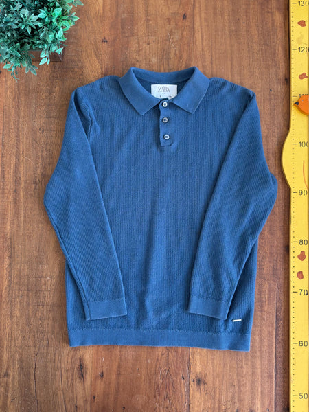 Suéter Infantil Zara Kids Azul Gola Polo TAM 9/10 Anos (134 cm)