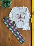 Conjunto Camiseta Gatinho Livy e Legging Kyly TAM 4 Anos