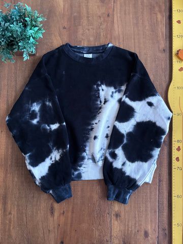 Moletom Zara Infantil Forrado Tie Die Preto e Branco TAM 11 - 12 Anos 152 cm