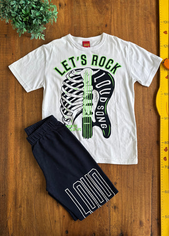 Conjunto Kyly Infantil Camiseta e Shorts Moletom TAM 8 Anos