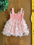 Vestido de Festa Bebê Borboleta Rosa TAM 3 a 6 Meses (40 cm)