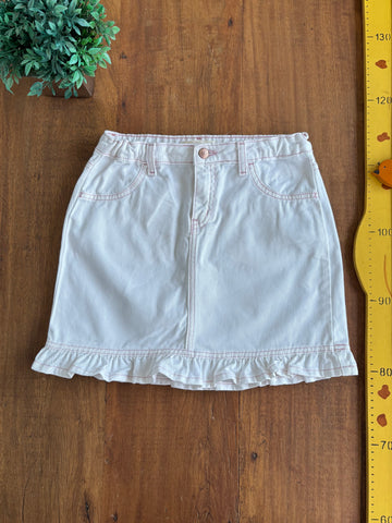 Saia Infantil Palomino Ajuste Interno Brim Branca TAM 12 Anos