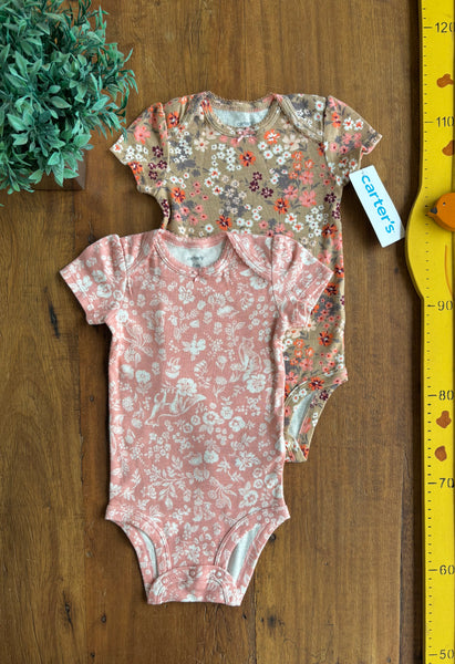 Conjunto Body Carter’s Bebê Floral Novo TAM 6 Meses