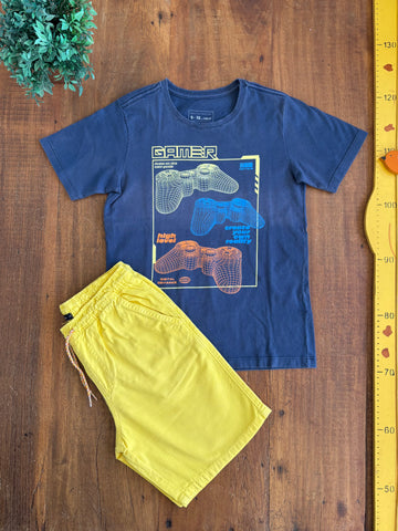 Conjunto Infantil Fuzarka Azul e Amarelo TAM 9-10 Anos