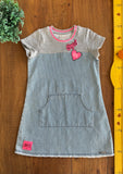 Vestido Momi Infantil Aplicação Patch Azul TAM 6 Anos
