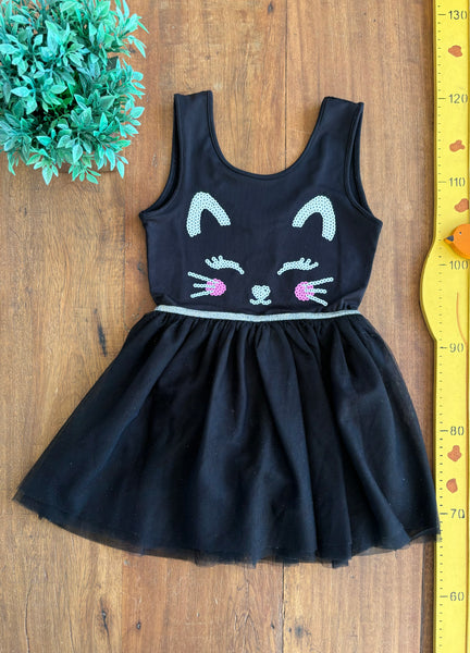 Vestido Pool Kids Gatinha Lantejoulas TAM 4-5 Anos
