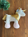 Unicórnio em Pé Pelúcia Dourado Mury Baby TAM 35 cm