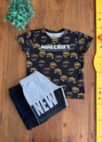 Conjunto Minecraft Camiseta e Short TAM 6 Anos