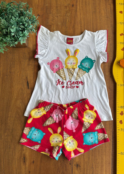 Conjunto Infantil Kyly Sorvete TAM 6 Anos