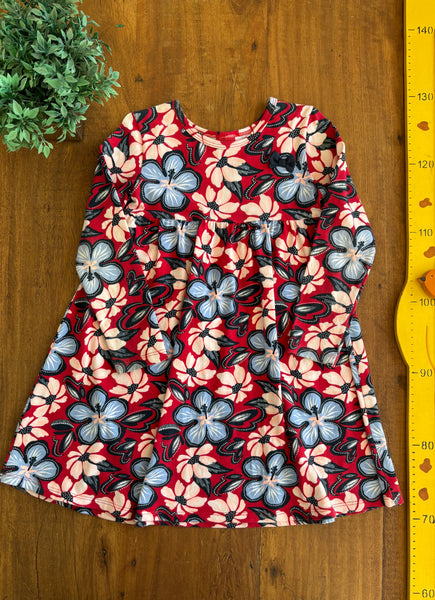 Vestido Infantil Kyly Vermelho Floral TAM 6 Anos