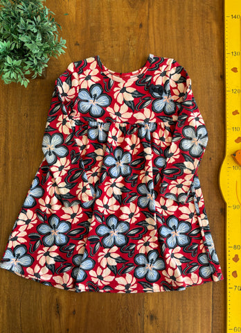 Vestido Infantil Kyly Vermelho Floral TAM 6 Anos