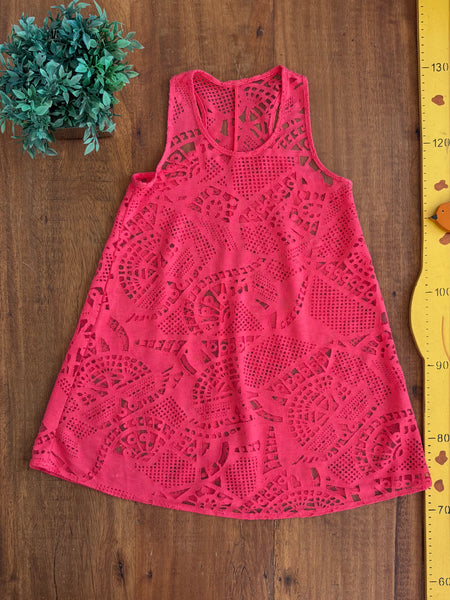 Vestido Saida Praia Coral La Playa TAM 6 a 8 Anos