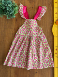 Vestido Fita Cetim de Ajuste Floral TAM 4/5 Anos