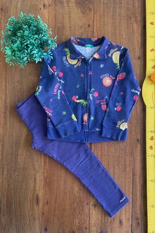 Conjunto Casaco Benetton Frutas e Calça Momi TAM 6 Anos