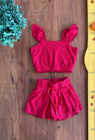 Conjunto Caedu Vermelho TAM 2 Anos