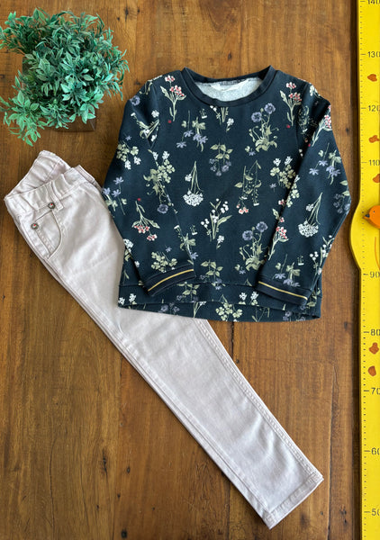 Conjunto Infantil Blusa Moletom H&M e Calça PUC Brilho TAM 6 Anos