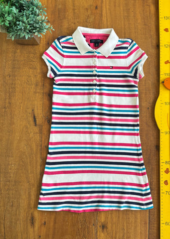 Vestido Infantil Polo Listras Tommy Hilfiger TAM 4-5 Anos