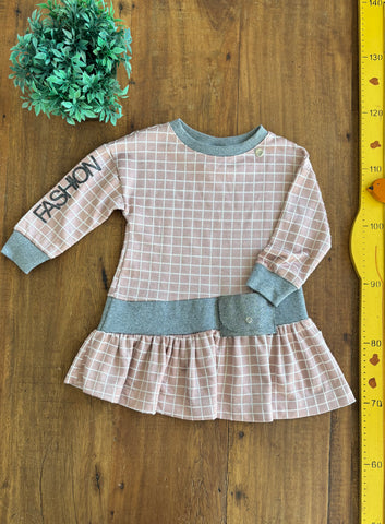 Vestido Kiki Xodó Infantil Manga Longa TAM 3 Anos