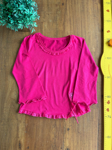 Camiseta Renda Rosa Pink Meimar TAM 8 a 10 Anos
