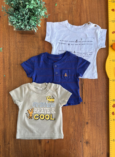 Kit 3 Camisetas Manga Curta GAP e Carter's TAM 3 a 6 Meses