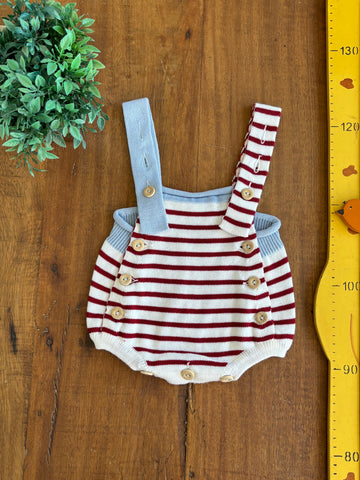 Body Tricot Listrado Le Petit Demain TAM 3 a 6 Meses